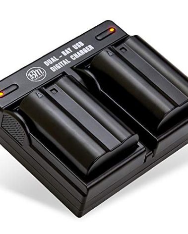 BM Premium 2 Pack of EN-EL15B Batteries and Dual Battery Charger for Nikon Z6, Z7, D780, D850, D7500, 1 V1, D500, D600, D610, D750, D800, D800E, D810, D810A, D7000, D7100, D7200 Digital Cameras