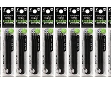 PILOT GPilot Gel Ink Refills for FriXion Ball 3 & 4 Multi Pens, 0.5mm Black Ink, Set of 10