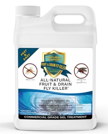 Fruit Fly & Drain Fly Killer - Simple Commercial Drain Gel Treatment – Eliminates Gross Fruit/Sewer Flies & Gnat Infestations from Any Drain. Fast & Easy - 1 Gallon (128 Ounces)