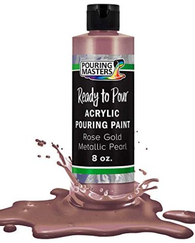 Pouring Masters Rose Gold Metallic Pearl Ready to Pour Acrylic Pouring Paint - Premium 8-Ounce Pre-Mixed Fluid Acrylic Paint - Fluid Art Supplies for Canvas, Wood, Paper, Tile & Rocks