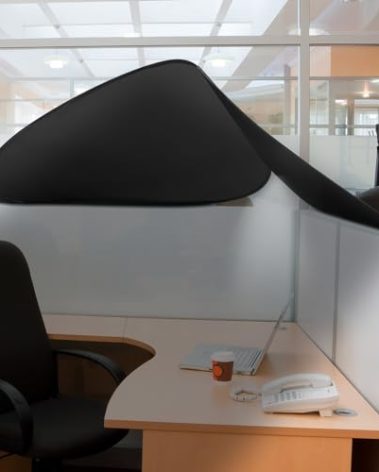 Juexica Foldable Office Cubicle and Desk Shade, Portable 29.5 Inch Cubicle Shade Canopy for Light Sensitive Workers, Block Light and Airflow, for Working Partitions Corner Privacy Accessories(Black)