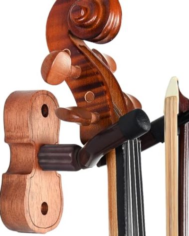 Violin Hanger Wall Mount with Bow Holder Home & Studio Wall Mount Violin Viola Stand