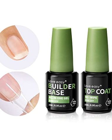 Love easy Hema Free Builder Gel - Hypoallergenic Builder Base & Top Coat | Long-Lasting Adhesion (30+ Days) for Professional Nails Gift for Women