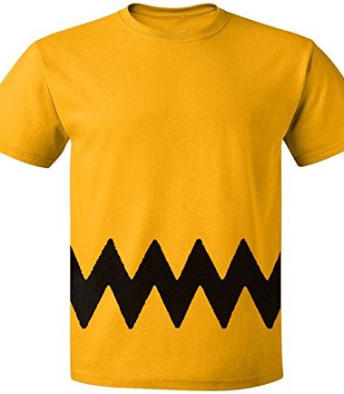Custom Kingdom Mens Peanuts Charlie Brown T-Shirt (Medium),Yellow