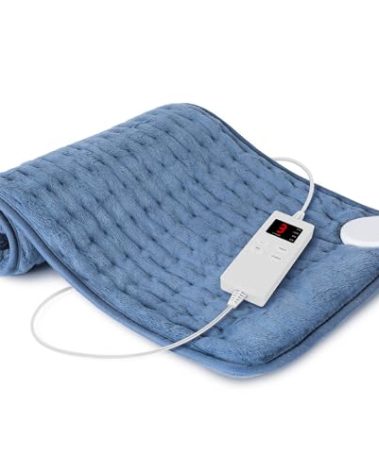 Heating Pad for Back, Heating Pad for Period Cramps with 6 Heat Settings & Timer, Portable Electric Heating Pads for Neck and Shoulders, Christmas Gifts for Women, Men, Blue