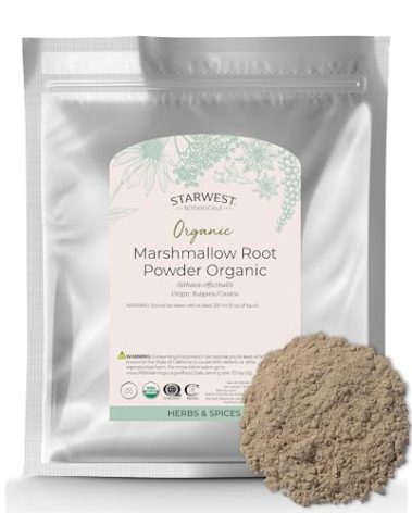 Starwest Botanicals Organic Marshmallow Root Powder - Dried Herb for Tea, Capsules, & Herbal Blends, Certified Kosher, Non-GMO - Bulk 1 lb Bag