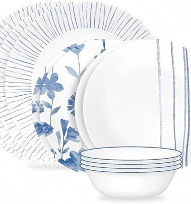 Corelle® Botanical Stripes 12-piece Dinnerware Set, Service for 4, 1149161