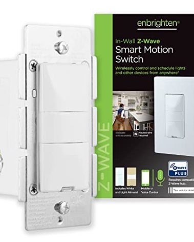 Enbrighten Z-Wave Smart Motion Sensor Light Indoor, On/Off, Vacancy/Occupancy Sensor, Includes White & Almond, Zwave Hub Required, Works with SmartThings, Wink, & Alexa, Smart Light Switch, 26931