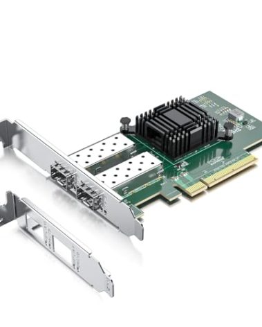 H!Fiber 10Gb SFP+ PCI-E Network Card NIC, with Intel 82599ES Chip, Dual SFP+ Ports, Compare to Intel X520-DA2 (E10G42BTDA), PCIe X8, Ethernet LAN Network Adapter Support Windows/Linux/VMware