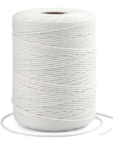 G2PLUS White String, 2MM 656 Feet White Cotton String, Cotton Bakers Twine for Meat, Roasting, Gift Wrapping, Gardening, Macrame, DIY Art & Crafts (200M/218Yard,12Ply)