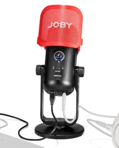 JOBY Wavo POD USB Condenser PC Microphone for Podcasting, Streaming, Recording, Mute and Gain Controls, Headphones for Live Monitoring, Laptop Plug & Play for Mac and PC