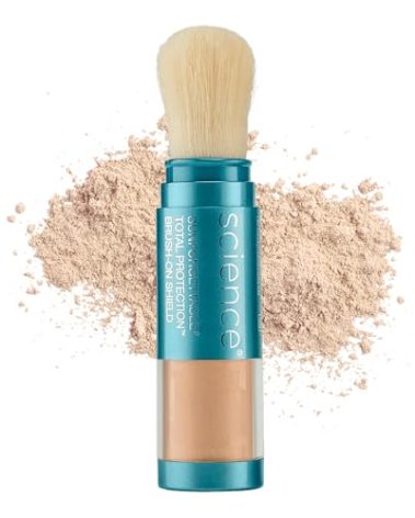 Colorescience Brush-On Sunscreen Mineral Powder for Sensitive Skin, Medium , 1 Count (Pack of 1)