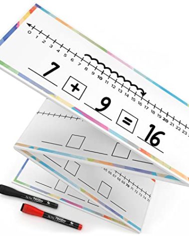 SCRIBBLEDO 0-100 Dry Erase Number Line Board for Students Double Sided 4 Feet with a Red & Black Dry Erase Marker Featuring 0-100 Number Line on One Side and Blank Line on The Reverse