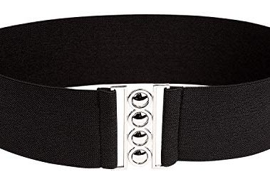 Modeway Women's Wide Stretch Belts Retro Fashion Elastic Cinch Corset Waist Belt For Women Dresses(Black S) A2-1