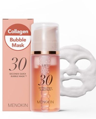 MENOKIN 30 Seconds Quick Bubble Mask [LIFT] - [Collagen] & Niacinamide in Micro-bubbles for Anti Aging, Boost Elasticity, Fine Lines, Korean Glass Skin Care Essential, 70 Uses, 3.21 fl.oz