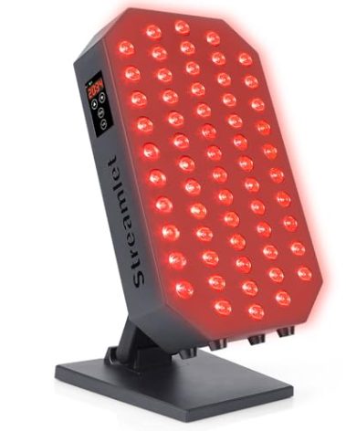 Red Light Therapy Panel for Face, Body, 60 Dual Chip Clinical Grade LED with Timer and Stand, 660nm 850nm Infrared Light Therapy Lamp for Skin Health, Pain, Recovery, Improve Sleep
