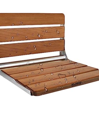 Foldable Shower Seat Wall Mounted, Folding Shower Bench for Small Shower Spaces, 400lbs Max Load for Inside Shower, 16"