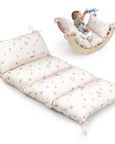 BlueWood Cushion for Climbing Arch, Montessori Philosophy Soft and Non-Slip Pillow for Kids, Pikler Cushion for Reading, Playing, Games, Parties (Pearl)