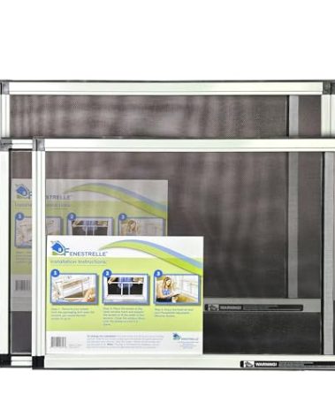 Fenestrelle Expandable Window Screen – 15″ H × 21″–40″ W Horizontal, 2‑Way Adjustable Window Screen with Flame Resistant Fiberglass Mesh, Pack of 2