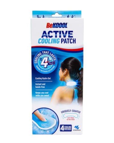 BeKOOOL Active Cooling Patch 4 Count for Cooling Relief During mild to moderately strenuous Activities