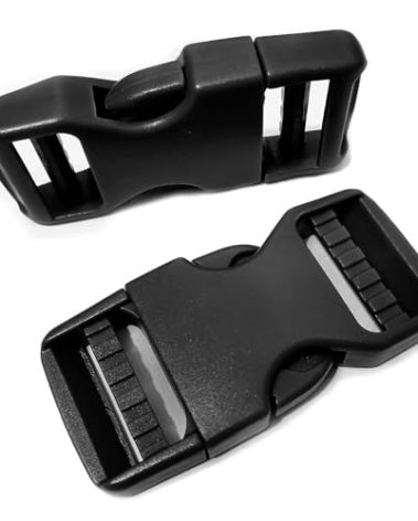 Buckle 1" Wide Inside, Quick Side Release Buckle for 1 inch/25mm Webbing Straps, Heavy Duty Plastic Buckles Dual Adjustable No Sewing Clips for Boat Cover Luggage Strap Pet Collar Backpack Replacement