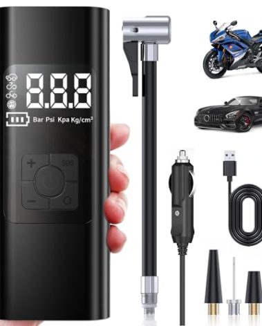 Tire Inflator Portable Air Compressor- New Upgrade 21000mAh Portable Air Pump-150PSI Cordless Smart Tire Pump -Accurate Pressure LCD Display, 3X Fast Inflation for Cars,Bikes,Motorcycle,Tires,Balls
