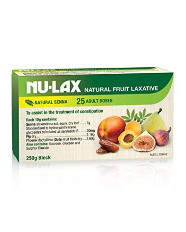 Nulax Fruit Laxative Block 250g Made From Pure Dried Fruits Made in Australia