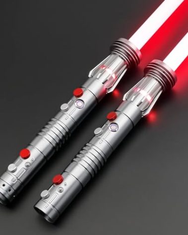 Kolulere Light Saber, Heavy Dueling Light Sabers 2 Pack, 12 RGB Colors 16 Sound Fonts with Metal Hilt Double-Bladed Light Saber Smooth Swing Motion Control 2 in 1 Light Sabers for Adults