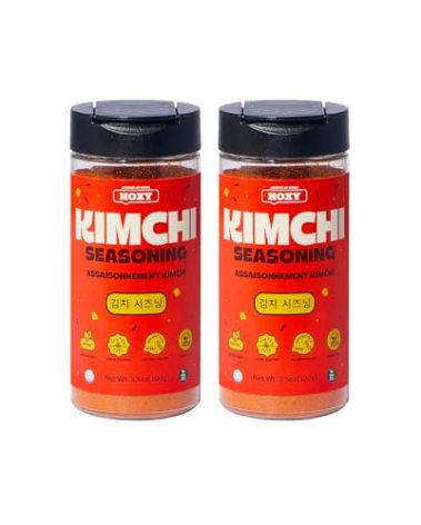HOXY Journey of Korea Kimchi Seasoning Mix 3.5 oz - ORIGINAL Spicy Seasoning Mix, Rich in Probiotics, Vegan, Gluten Free, NON- GMO, BBQ Dry Rub for Any Meat, Seafood & Vegetables (3.5Oz (Pack of 2))