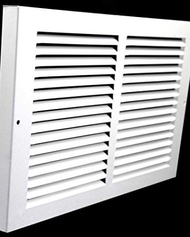 HVAC Premium 14" X 8" Baseboard Return Air Grille - HVAC Vent Duct Cover - 7/8" Margin Turnback for Flush Fit with Baseboard Work - White [Outer Dimensions: 15.75" Width X 9.75" Height]