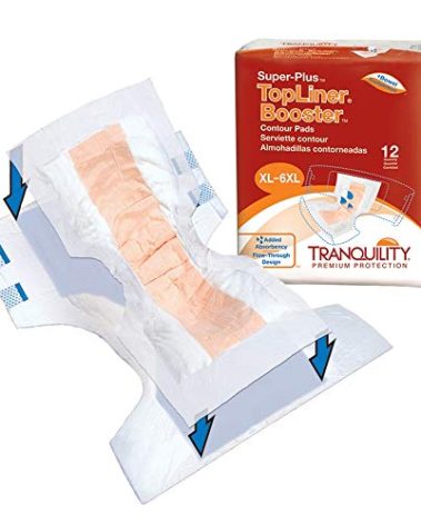 Tranquility TopLiner® Disposable Absorbent Booster Contour Pads for Bowel Incontinence - Super-Plus (32" x 14") - 48 ct