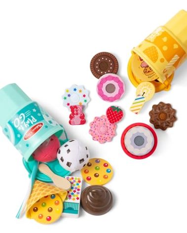 Melissa & Doug Play to Go 2-Pack: Cake and Cookies and Ice Cream, Play Food Travel Toys for Boys and Girls 3+