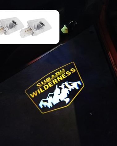 2 pcs Non-Fading LED Car Door Logo Lights Courtesy Projector Laser Welcome Light Ghost Shadow Forester Wilderness Accessories Puddle lamp for Forester Outback(Wilderness-Yellow)