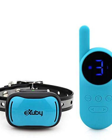eXuby - Tiny Shock Collar for Small Dogs 5-15lbs - Smallest Collar on The Market - Sound, Vibration, & Shock - 9 Intensity Levels - Pocket-Size Remote - Long Battery Life - Water-Resistant (Teal)