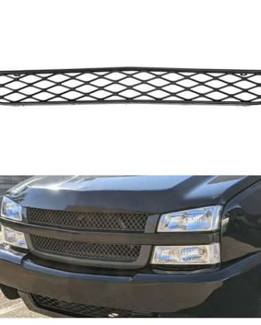 HECASA Front Grille Compatible with 2003 2004 2005 2006 Chevrolet Silverado SS/Chevy Silverado 1500 Replacement for 12335765 Bumper Lower Grill Plastic Gray