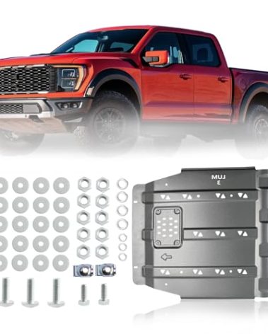 High-Strength Steel Transmission Skid Plate for Ford F150 2015-2022 | OEM Under Diaper Rear Skid Plate – Heavy Duty, Hardened Build | Easy Installation | Rear Axle & Components Reinforcement Kit