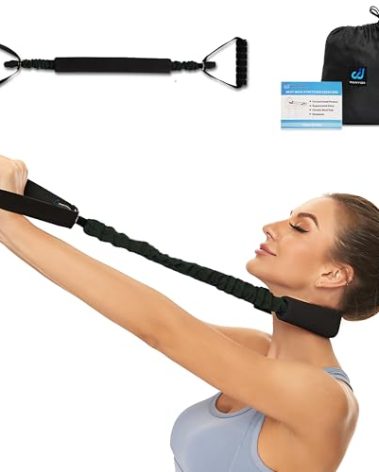 Neck Stretcher Exerciser, FSA/HSA Eligible, Cervical Traction Device for Neck Pain Relief and Spine Alignment. Portable Neck Traction Exerciser for Home/Office, Neck and Shoulder Relaxer Easy to Pull.