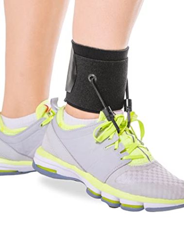 BraceAbility AFO Foot Drop Brace - Adjustable Soft Ankle Foot Orthosis Drop Foot Brace for Men and Women, Walking with Shoes, Toe Lifter Support, Dorsiflexion Assist Brace Fits Left or Right (S/M)