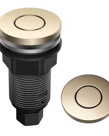 KRAUS Flat-Top Garbage Disposal Air Switch Button in Spot-Free Antique Champagne Bronze, KWDB-20SFACB