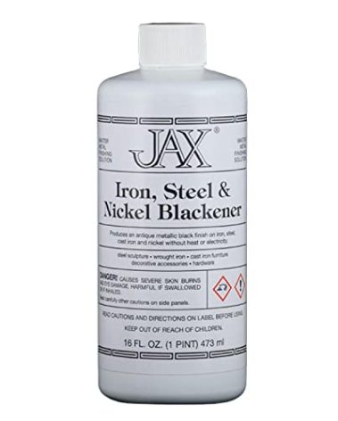 JAX Iron, Steel, & Nickel Blackener - Metal Finishing Solution - Antique Finish Without Heat or Electricity - Pint