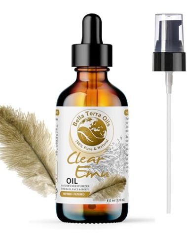 Bella Terra Oils - Clear Emu Oil 4oz - Inspired by Nature's Perfection, High in Omega-3 & Omega-6 Acids, Skin's Best Companion for Moisturization