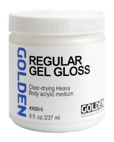 Regular Gel Gloss by GOLDEN, 8 fl. oz. Jar, Professional Acrylic Gel Medium, Transparent