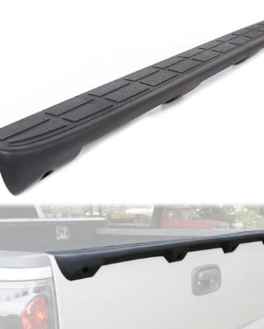 ECOTRIC Tailgate Spoiler Cap Cover Compatible with 1999-2007 Chevy Silverado GMC Sierra Replacement for 15932249 GM1909101 Molding Top Protector Textured Black