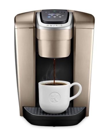 Keurig K-Elite Single Serve K-Cup Pod Coffee Maker, with Strength and Temperature Control, Iced Coffee Capability, 8 to 12oz Brew Size, Programmable, Brushed Gold