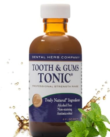 Dental Herb Company Tooth & Gums Tonic Mouth Wash - Travel Size ** (2 oz.) ** Made with Pure Essential Oils to Relieve Bad Breath, Bleeding and Irritated Gums.