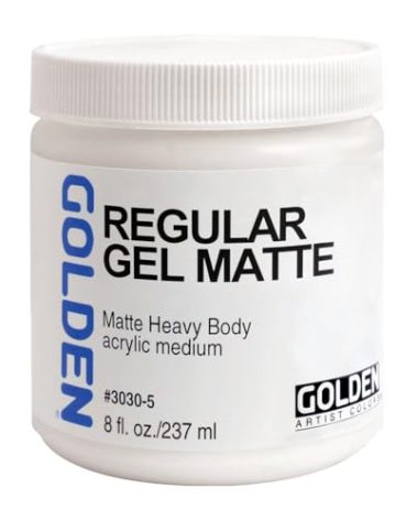 Regular Gel Matte by GOLDEN, 8 fl. oz. Jar, Professional Acrylic Gel Medium, Semi-Transparent