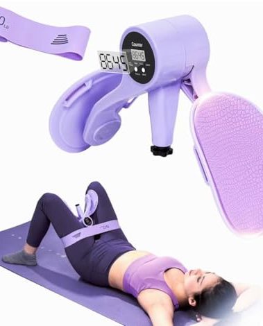 ZADBP Thigh Master [2025 Upgraded], 12-80LB Thigh Master Thigh Exerciser, LED Pelvic Floor Exercise Devices, 360° Inner Thigh Exerciser, Thigh Hip Trainer Kegel Excerciser with 50LB Resistance Band