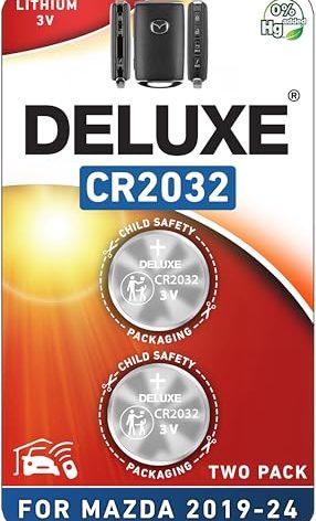 Key Fob Replacement Batteries for Mazda (2019-2025) 3 6 CX-5 CX-30 CX-9 CX-50 CX-90 CX-3 CX-70 MX-5 Miata (Pack of 2) Smart Remote (Check Fitment Guide)
