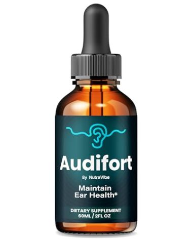 NutraVibe Audifort – Daily Hearing Support Drops with a Clean Liquid Formula for Ear Health, Auditory Clarity and Inner Ear Balance | Plant-Based, Easy-to-Use Droppers (30 Servings)