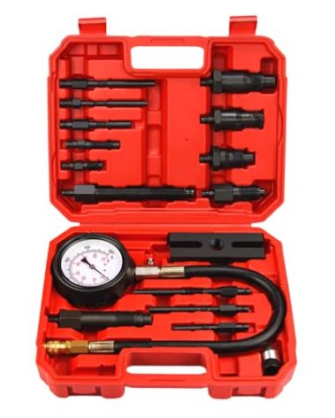 Bicos Diesel Engine Compression Tester Kit with 0-1000 psi Gauge and Adapters Cylinder Pressure Test Tool Kit Diesel Injector Tester Check Cylinders in Diesel Car & Truck